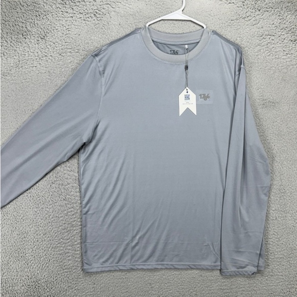 Signature 1764 T-Shirt Adult XL Grey Crewneck Long Sleeve Tee Stretch Mens NEW